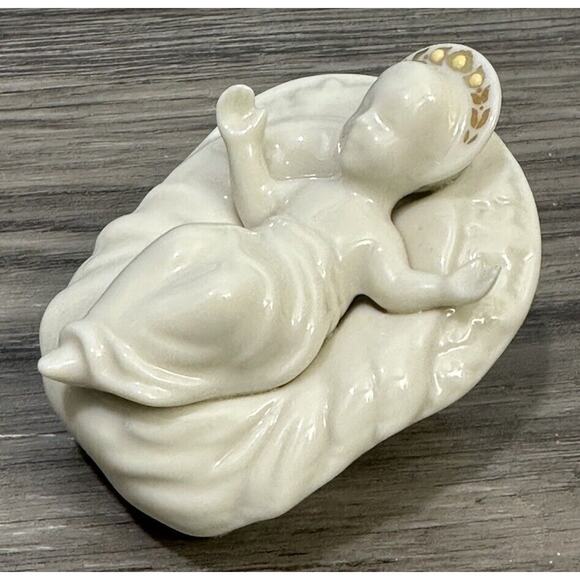 Lenox 1993 China Jewels Collection Baby Jesus Figurine Nativity 24k Gold Trim